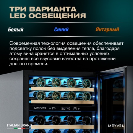 Винный шкаф Meyvel MV46PRO-KWT2 двухзонный под столешницу